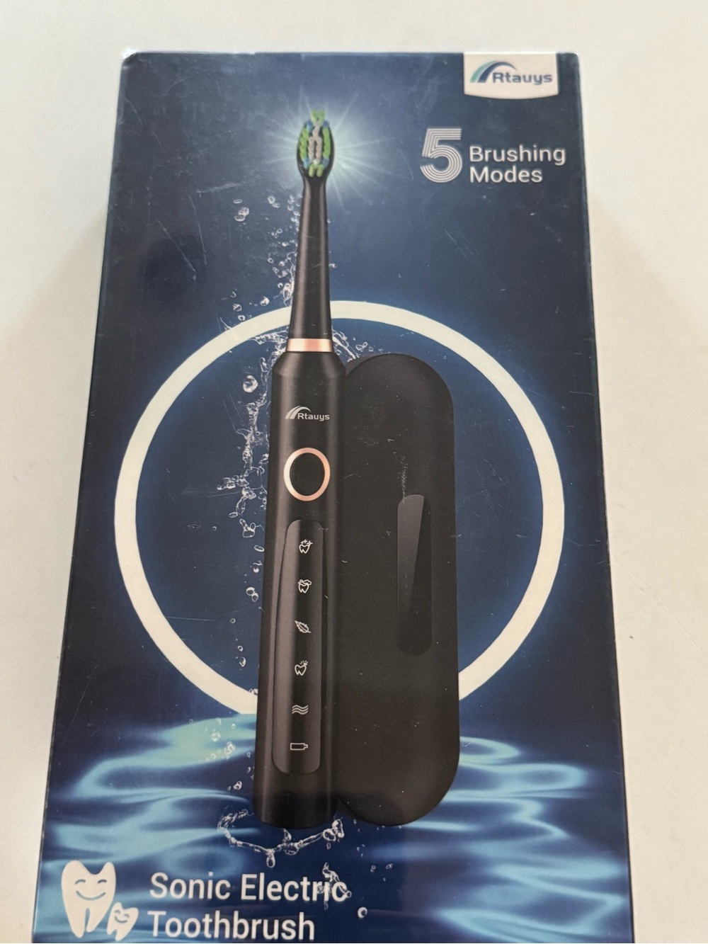 Rtauys Sonic Electric Toothbrush - 5 brushing modes with Gold Accents